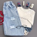 شلوار نیم بگ زاپدار